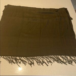 Olive Green with Fringe Scarf